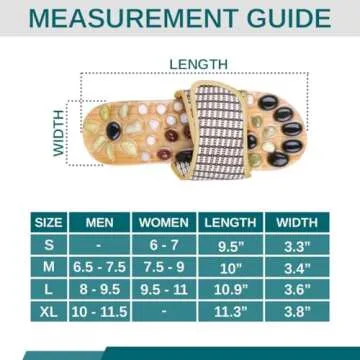 Acupressure Massage Slippers with Earth Stone, Wellness Gifts Therapeutic Reflexology Sandals for Plantar Fasciitis Foot Acupoint Massage Shiatsu Arch Heel Pain Relief, Fit Men 10-11.5 Feet Size