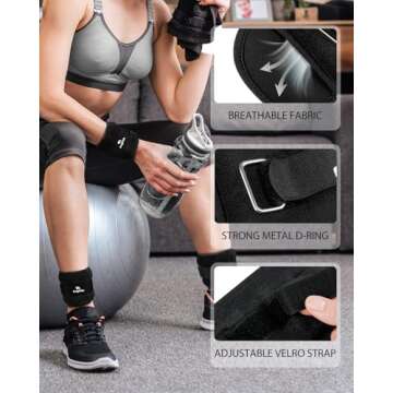 Ankle Weights, 2 Lbs X 2 Wrist Leg Arm Weights for Women, Kids and Men, Comfortable and Soft, Pretty Sturdy, Perfect for Dancing, Running, Walking, Fitness, Workout, Physical Therapy