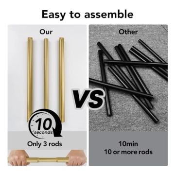 AUGOSTA Gold Adjustable Curtain Rods 66 to 120 Inch