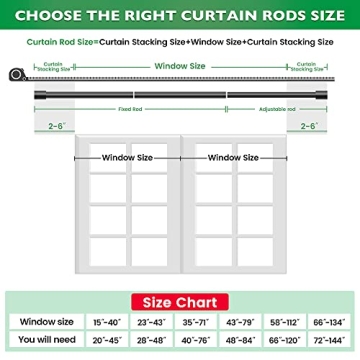 AUGOSTA Gold Adjustable Curtain Rods 66 to 120 Inch