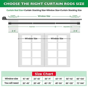 AUGOSTA Gold Adjustable Curtain Rods 66 to 120 Inch