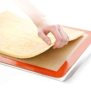 Silicone Macaron Baking Mat Set of 2 Half Sheet Non Stick Reusable Silicone Pastry Baking Mat for Ba...