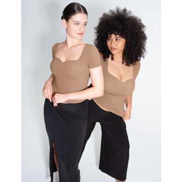 Trendy PUMIEY Sweetheart Neck Top for Summer