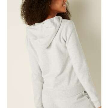 Victoria's Secret Women's PINK Logo Full Zip-up Sweatshirt, Grey, XS