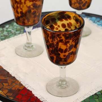NOVICA Artisan Handmade Recycled Ecofriendly Wine Glasses Fair Trade Mexico Brown Tableware Drinkwar...