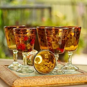 Unique Artisan Handmade Ecofriendly Wine Glasses Set