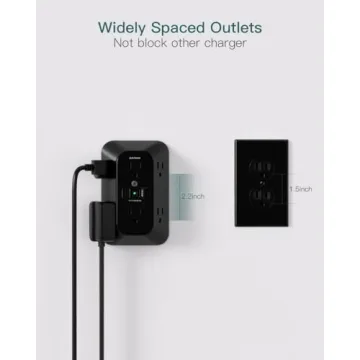 Addtam Surge Protector 6-Outlet with 4 USB Ports