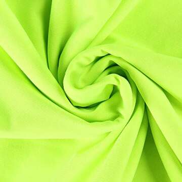 PRIMODA Women's Sexy Neon Asymmetrical Spaghetti Strap Dress Deep V-Neck Sleeveless Bodycon Midi Club Dress (Neon-Green,L)