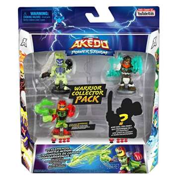 Legends of Akedo Powerstorm Warrior Collector Pack - 4 Mini Battling Action Figures Including 1 Ultr...