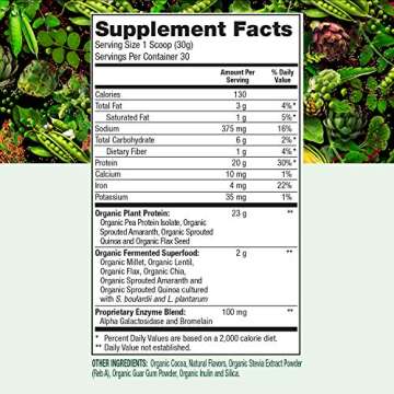 PlantFusion Complete Organic Protein Powder - Plant Based Protein Powder with Fermented Superfoods -...