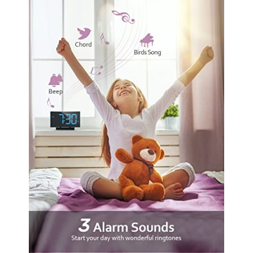 GOLOZA Digital Alarm Clock with Customizable Blue Display