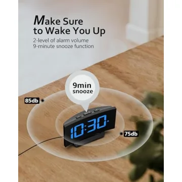 GOLOZA Digital Alarm Clock with Customizable Blue Display