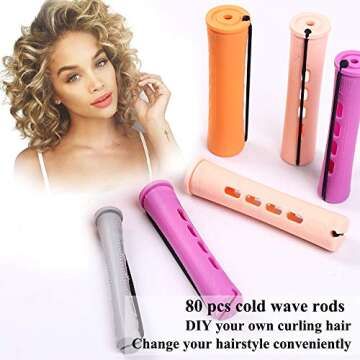 80pcs Perm Rods Set for Beautiful Curls and Waves