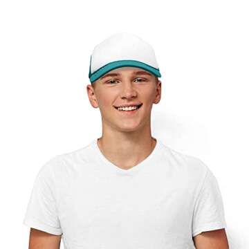 DALIX Blank Trucker Hats Caps (2 for 1) in Hot Pink Teal