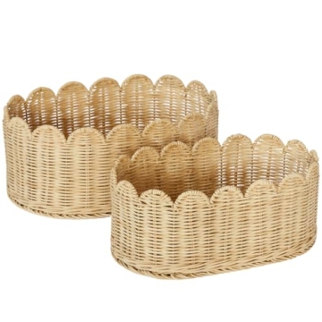BEBE BASK Scalloped Basket Set - Stylish Storage Solution