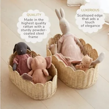 BEBE BASK Scalloped Basket Set - Stylish Storage Solution