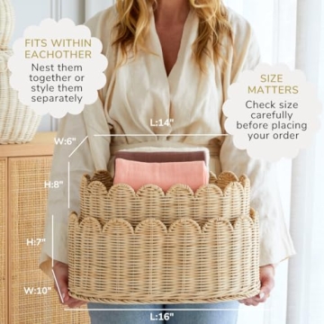 BEBE BASK Scalloped Basket Set - Stylish Storage Solution