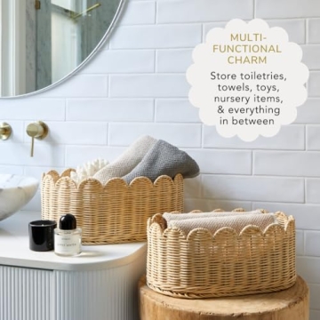 BEBE BASK Scalloped Basket Set - Stylish Storage Solution