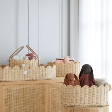 BEBE BASK Scalloped Basket Set - Stylish Storage Solution