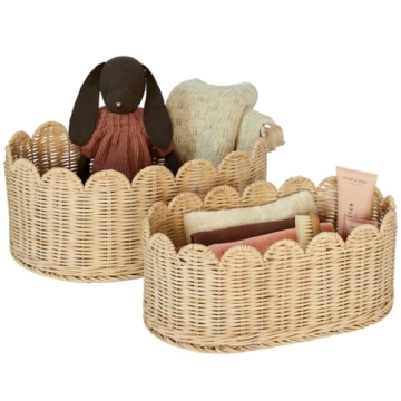 BEBE BASK Scalloped Basket Set - Stylish Storage Solution