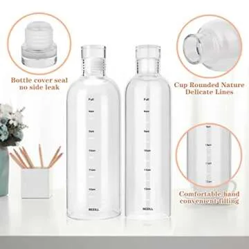 Stylish Clear Glass Water Bottle with Time Marker