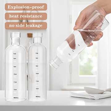 Stylish Clear Glass Water Bottle with Time Marker
