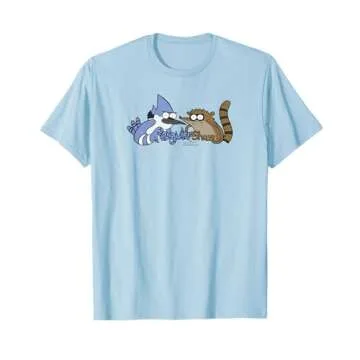 Regular Show Mordecai and Rigby Tattoo Art T-Shirt - Authentic Cartoon Tee