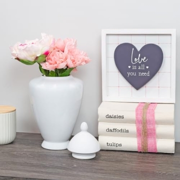 AuldHome Design White Ceramic Ginger Jar, Decorative Home Decor Vase w/Lid