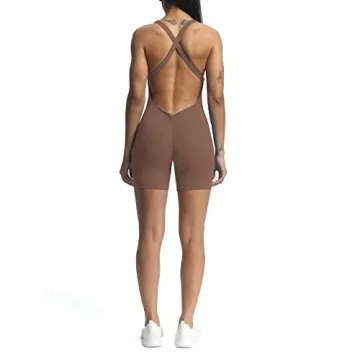 Aoxjox Workout Rompers - Stylish Cross Back Jumpsuit