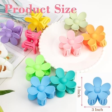 Flower Hair Clips Set - 9 Unique Durable Claw Clips