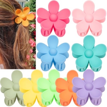 Flower Hair Clips Set - 9 Unique Durable Claw Clips