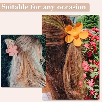 Flower Hair Clips Set - 9 Unique Durable Claw Clips