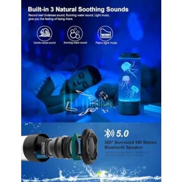 Jellyfish Lamp Bluetooth Speaker - Colorful Mood Light with Soothing Sounds