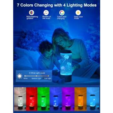 Jellyfish Lamp Bluetooth Speaker with 7 Colors & Modes