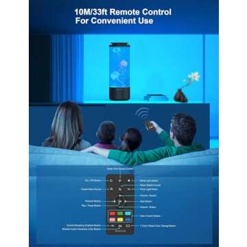 Jellyfish Lamp Bluetooth Speaker with 7 Colors & Modes