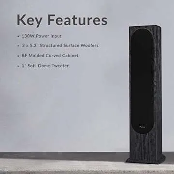 Pioneer SP-FS52 Home Audio Andrew Jones Designed Floor Standing Loudspeaker, Black