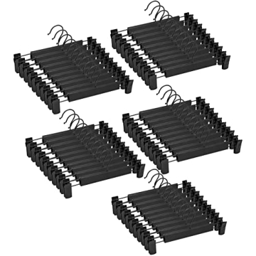 Durable 50 Pack Black Plastic Clothing Hangers for Sale