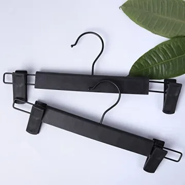 Durable 50 Pack Black Plastic Clothing Hangers for Sale