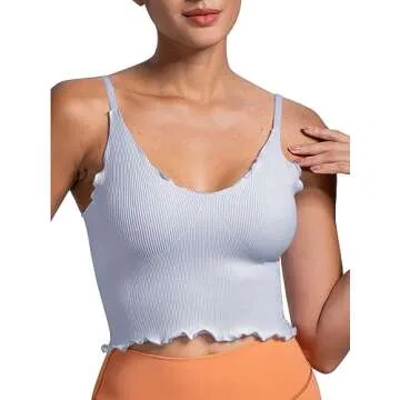 Sunzel Tank Top - Seamless V Neck Cropped Camisole for Women