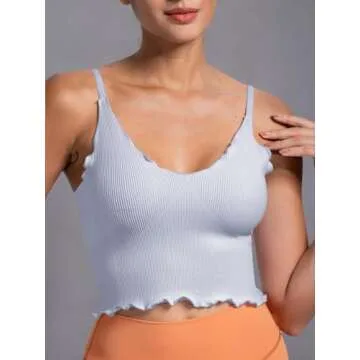 Sunzel Tank Top - Seamless V Neck Cropped Camisole for Women