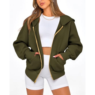 Stylish BTFBM Women's Zip Up Hoodie - Warm & Trendy