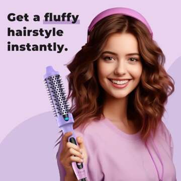 FARERY 1.25-Inch Heated Round Brush - Ceramic Ionic Thermal Brush for Fast and Quiet Styling, Volume...