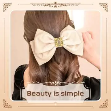 Bows Hair Clips,Butterfly Hair Accessories for Women,Hair Barrettes,Cute Barrettes,Women's Sense of Luxury,Bow Clips,Hair Bows Clip for Women (Rose White)