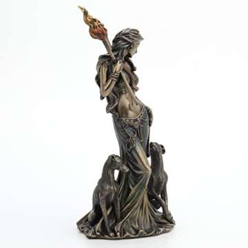 Veronese Design 9 1/4 Inch Tall Hecate Greek Goddess of Magic with Her Hounds Cold Cast Bronzed Resi...