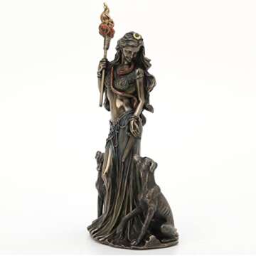 Veronese Design 9 1/4 Inch Tall Hecate Greek Goddess of Magic with Her Hounds Cold Cast Bronzed Resin Sculpture Fantasy Figurine Home Decor Collectible