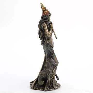 Veronese Design 9 1/4 Inch Tall Hecate Greek Goddess of Magic with Her Hounds Cold Cast Bronzed Resin Sculpture Fantasy Figurine Home Decor Collectible