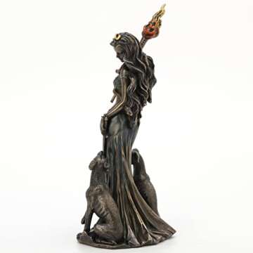Veronese Design 9 1/4 Inch Tall Hecate Greek Goddess of Magic with Her Hounds Cold Cast Bronzed Resin Sculpture Fantasy Figurine Home Decor Collectible