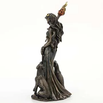 Veronese Design 9 1/4 Inch Tall Hecate Greek Goddess of Magic with Her Hounds Cold Cast Bronzed Resin Sculpture Fantasy Figurine Home Decor Collectible