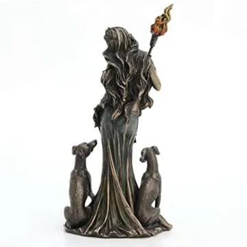 Veronese Design 9 1/4 Inch Tall Hecate Greek Goddess of Magic with Her Hounds Cold Cast Bronzed Resin Sculpture Fantasy Figurine Home Decor Collectible