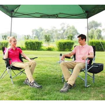 KingCamp Heavy Duty Camping Director Chair Outdoor Folding Chairs for Adults Oversized Camp Chair wi...